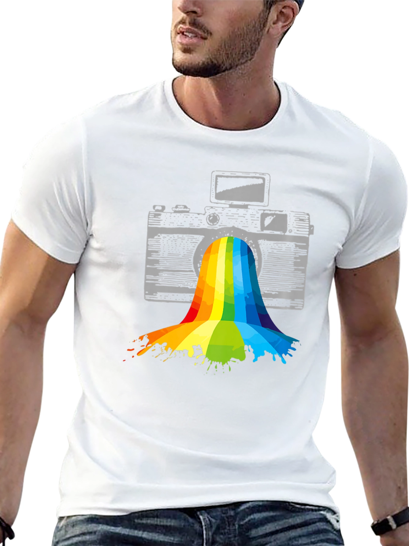 Retro Camera Rainbow T-Shirt