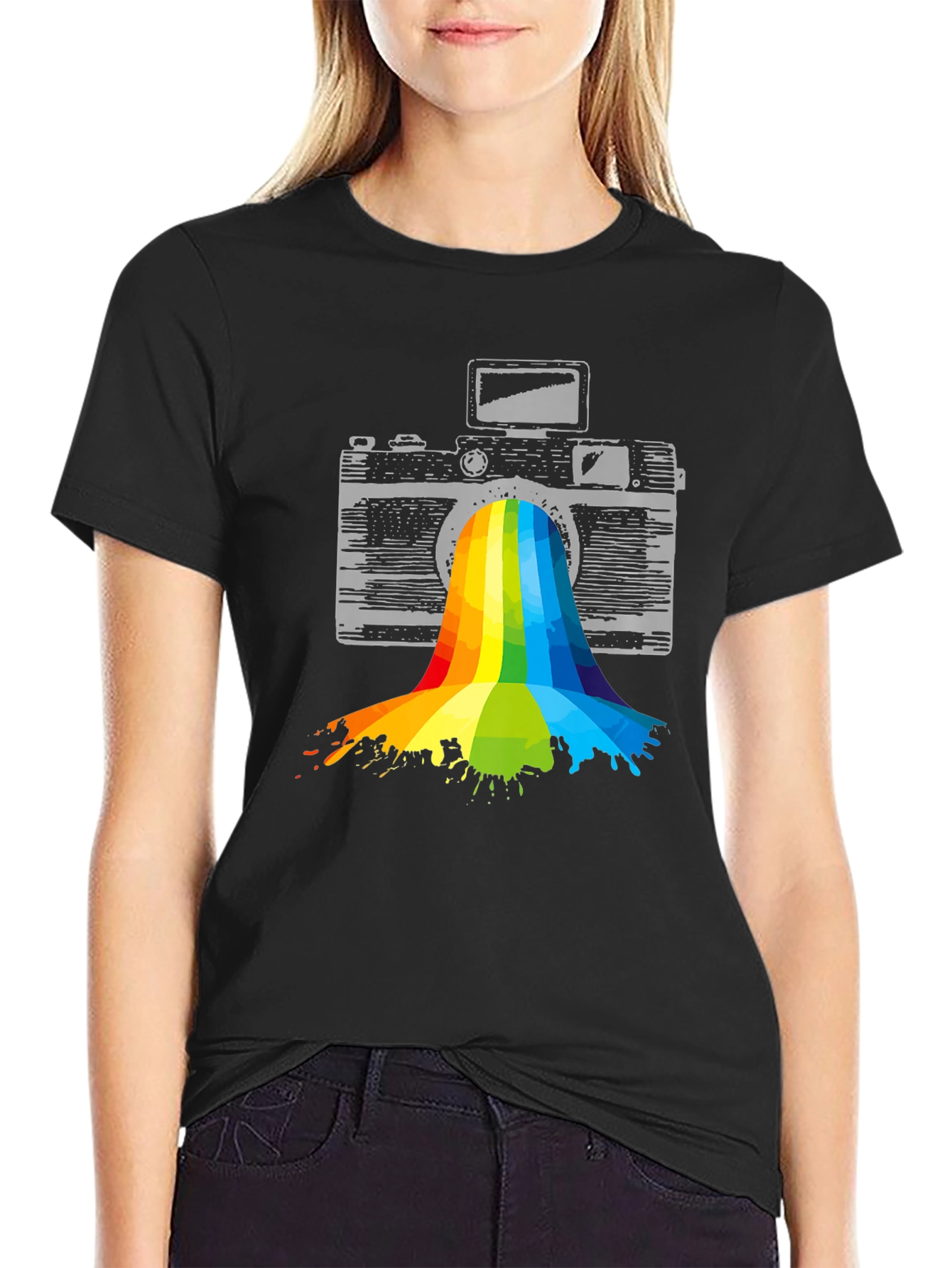 Retro Camera Rainbow T-Shirt