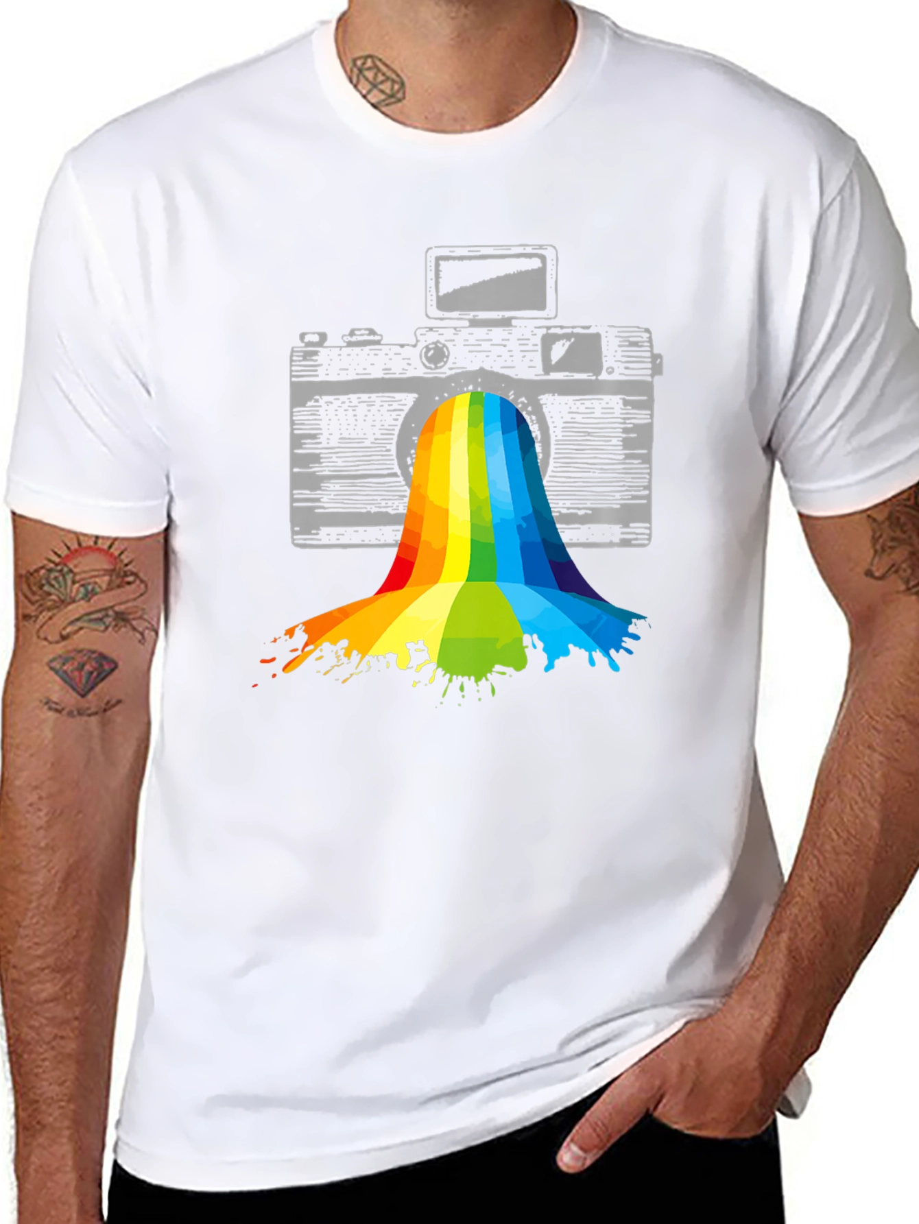 Retro Camera Rainbow T-Shirt
