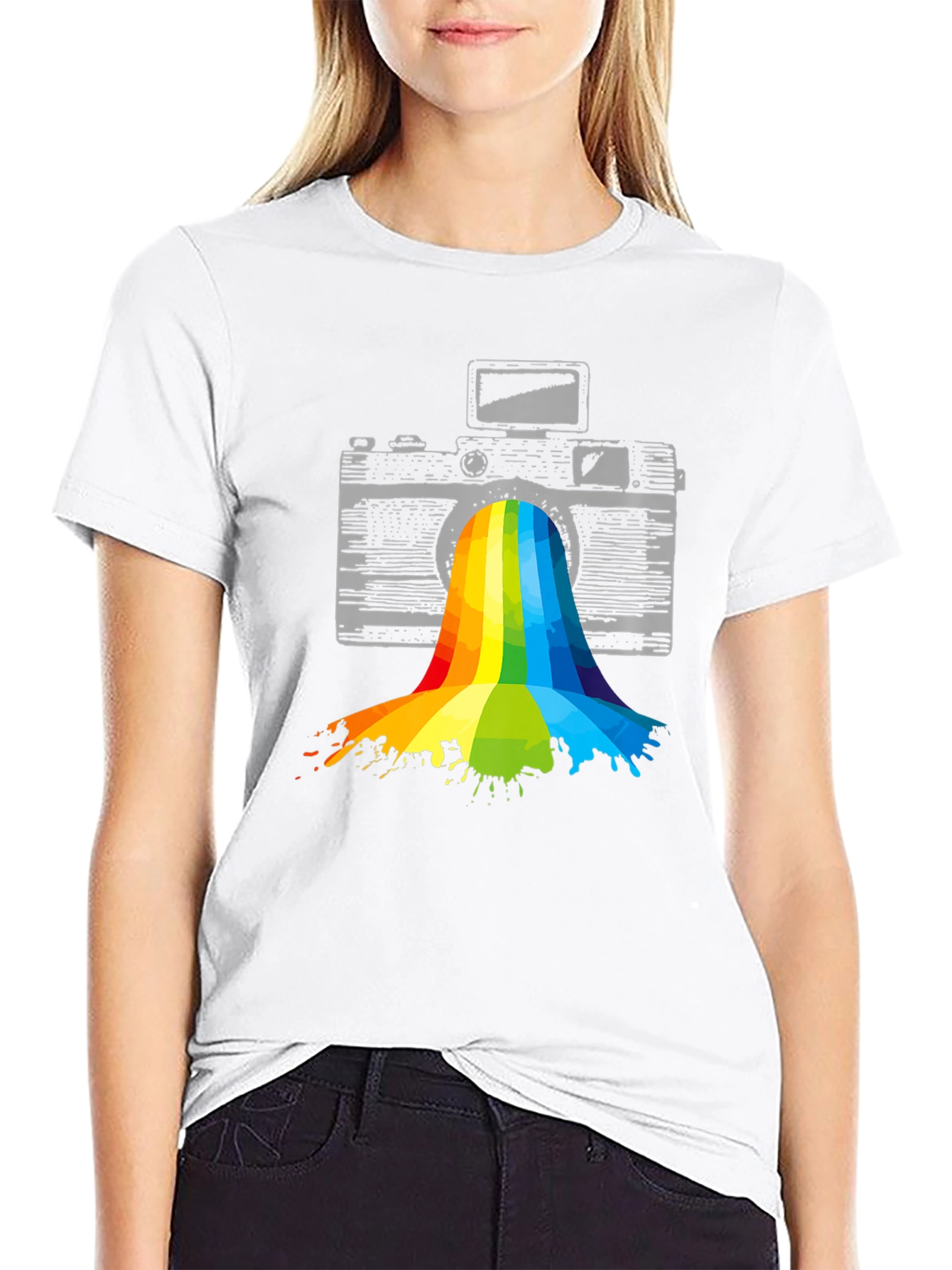 Retro Camera Rainbow T-Shirt