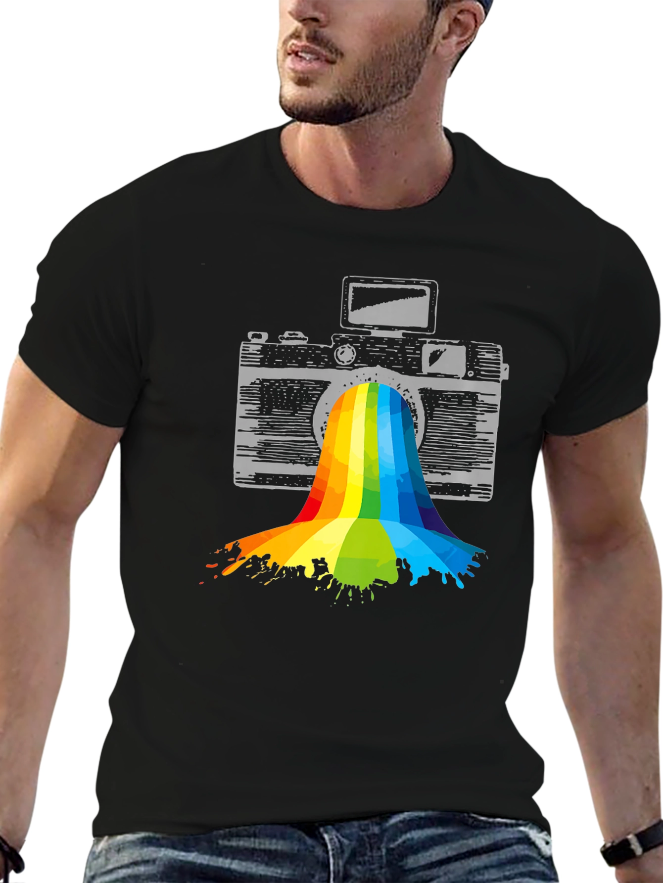 Retro Camera Rainbow T-Shirt