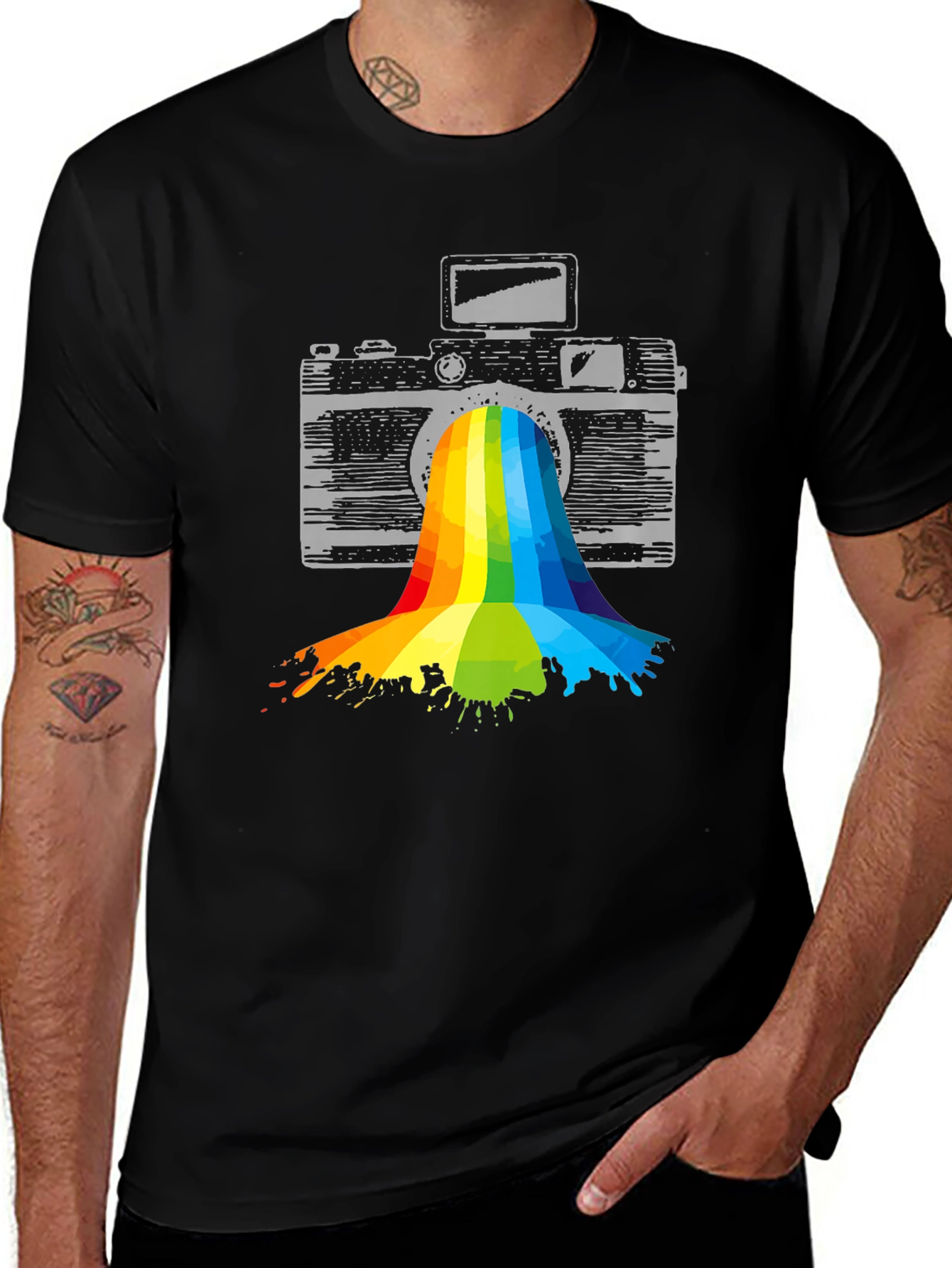 Retro Camera Rainbow T-Shirt