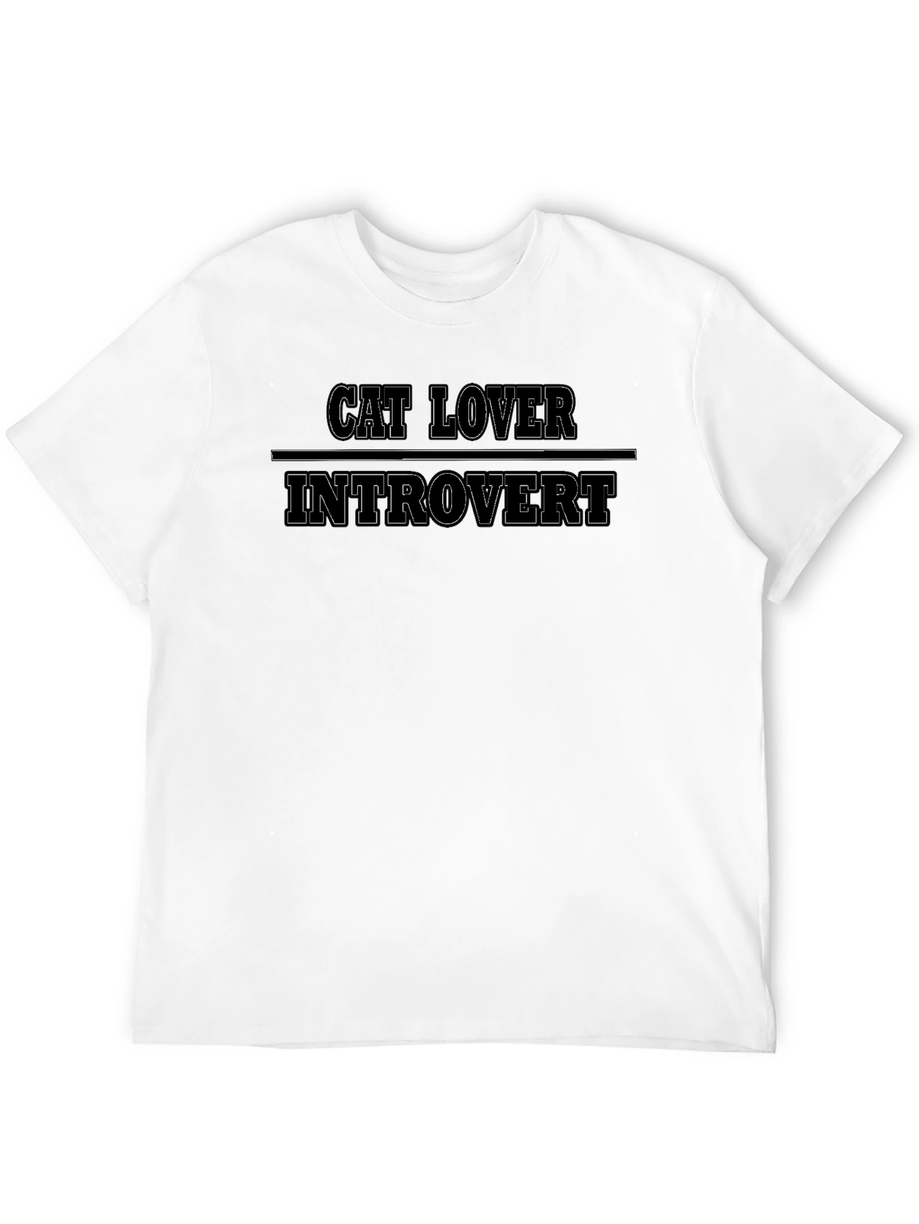 Cat Lover Introvert Graphic T-Shirt - Black