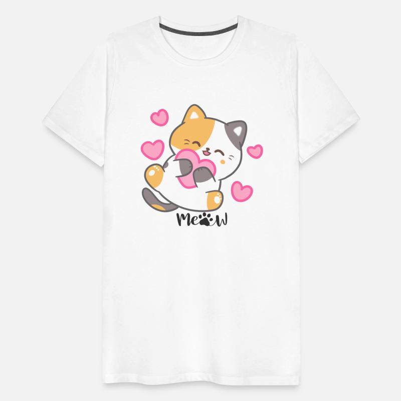 Calico cat holding a pink heart