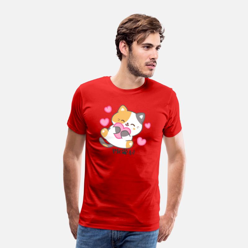Calico cat holding a pink heart