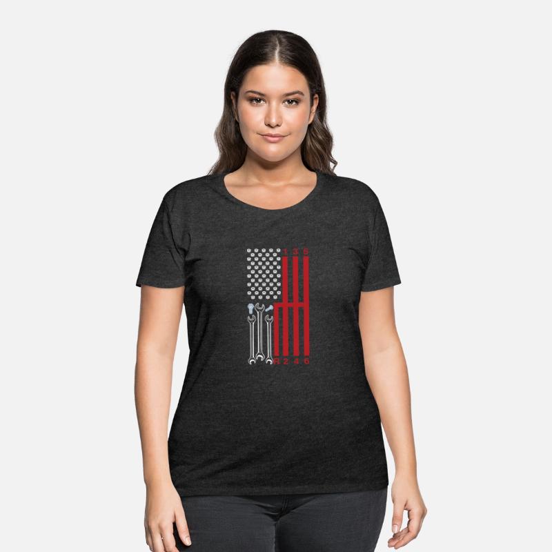 Car Mechanic Shifting Gear American Flag Drag