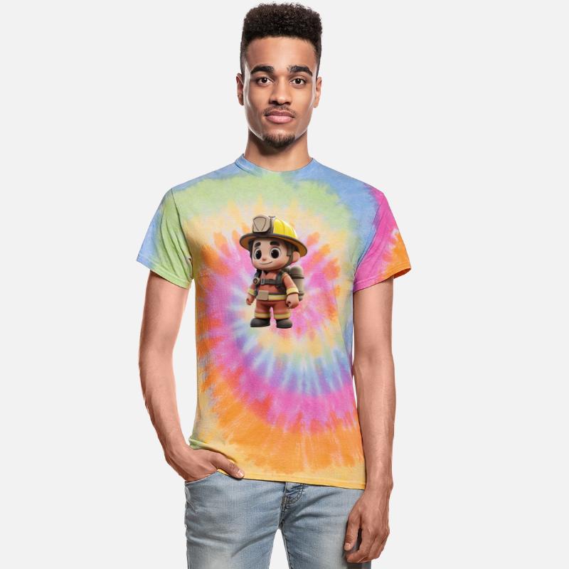 Cartoon Firefighter in Heroic Pose