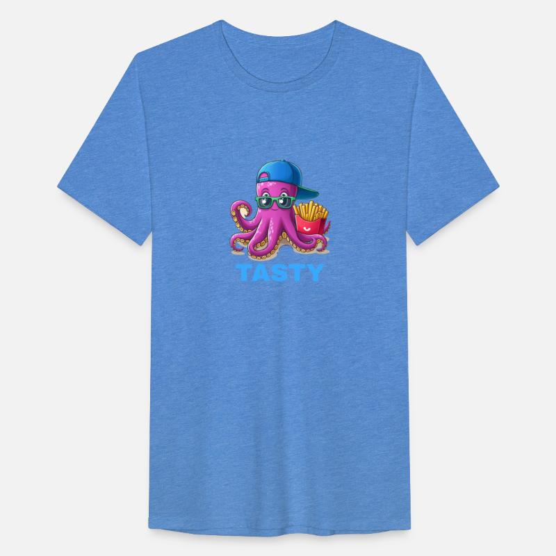 Cartoon Hip-Hop Octopus eating French Fries "Tasty