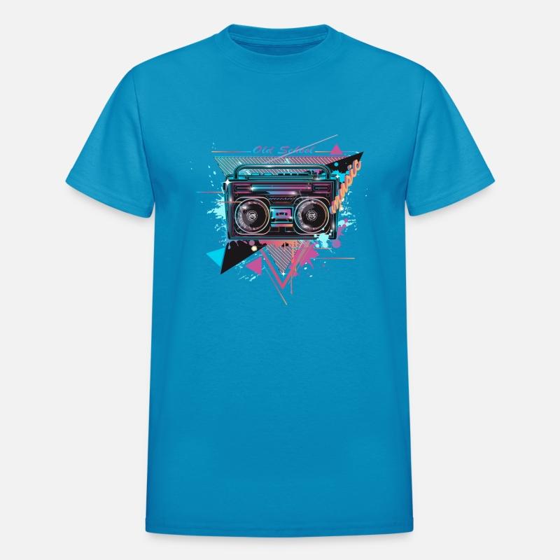 Cassette recorder in 80s neon graffiti look