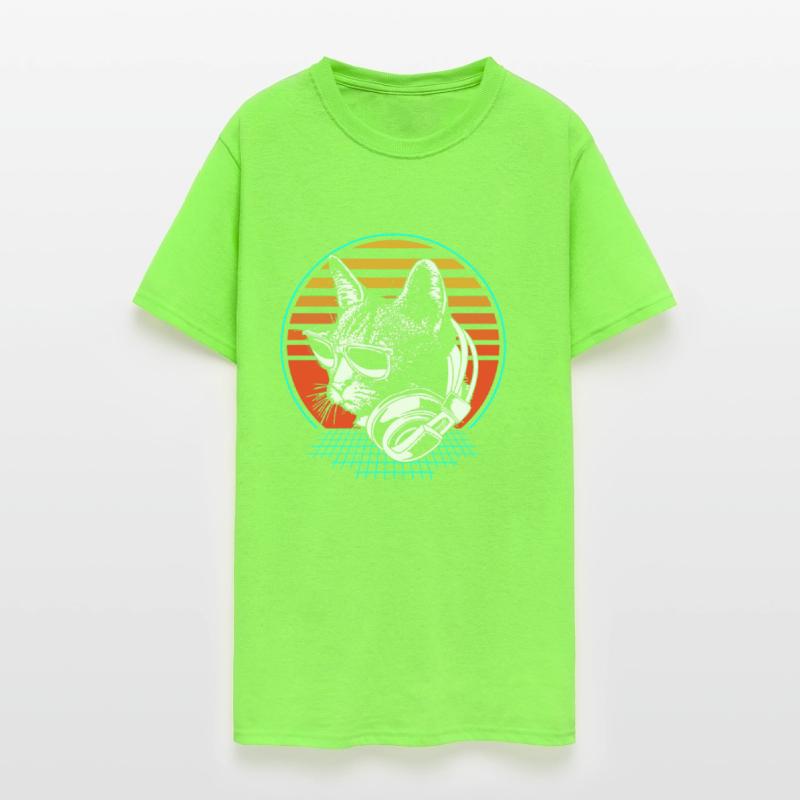 Cat Dj Techno House Edm Retro Rave Cat