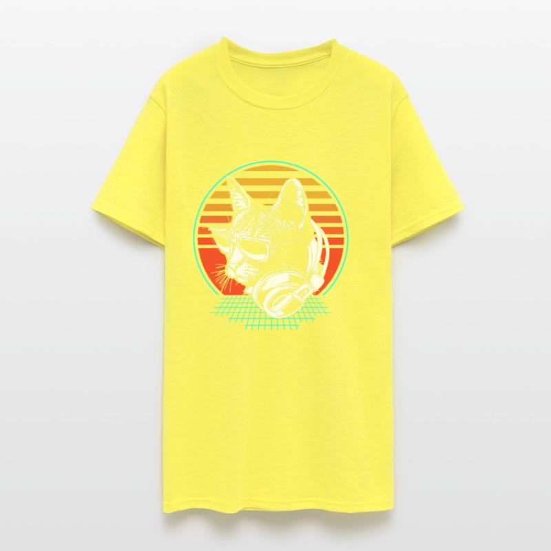 Cat Dj Techno House Edm Retro Rave Cat