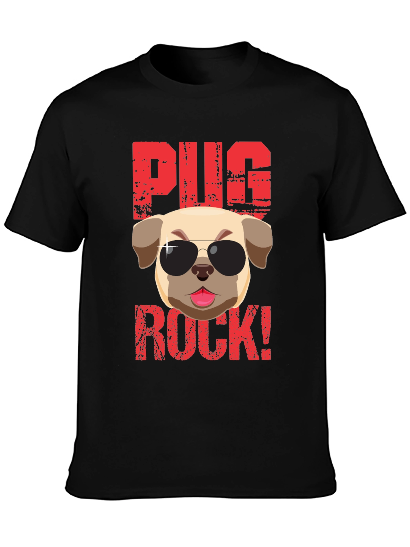 Pug Rock T-Shirt - Cool Dog Tee