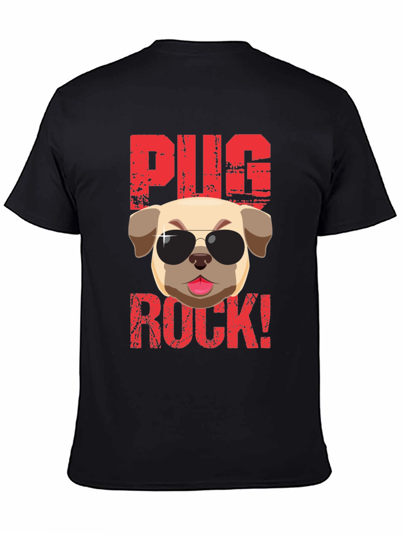 Pug Rock T-Shirt - Cool Dog Tee