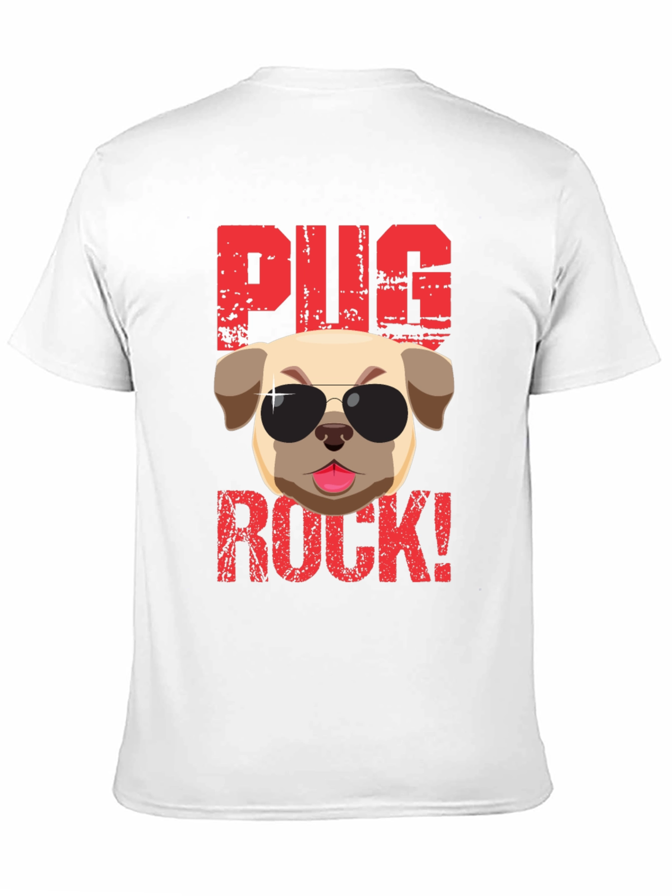 Pug Rock T-Shirt - Cool Dog Tee