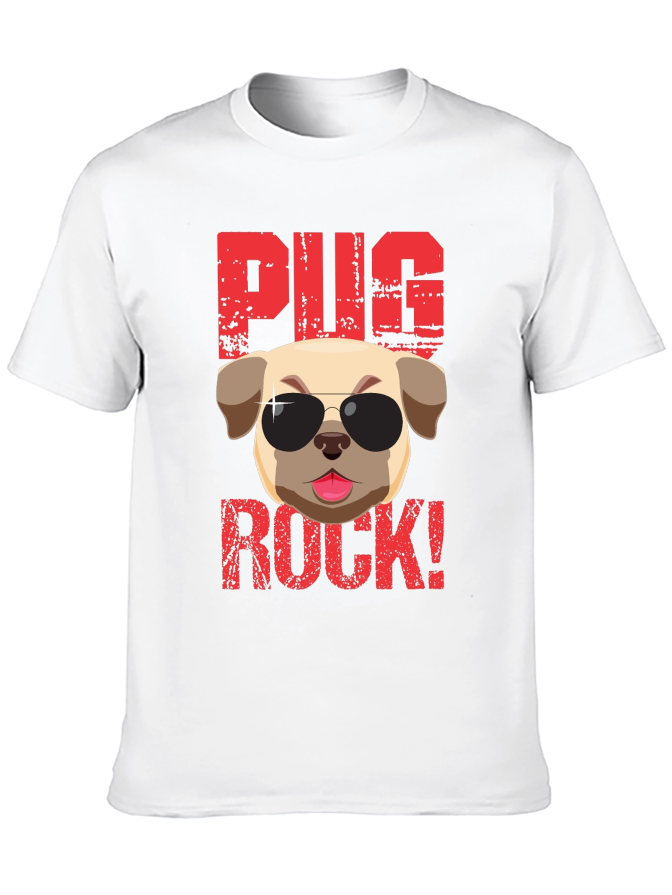 Pug Rock T-Shirt - Cool Dog Tee