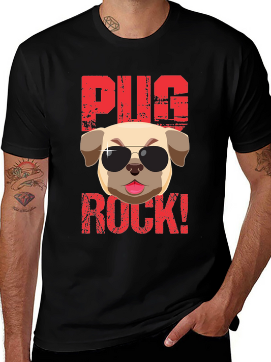 Pug Rock T-Shirt - Cool Dog Tee