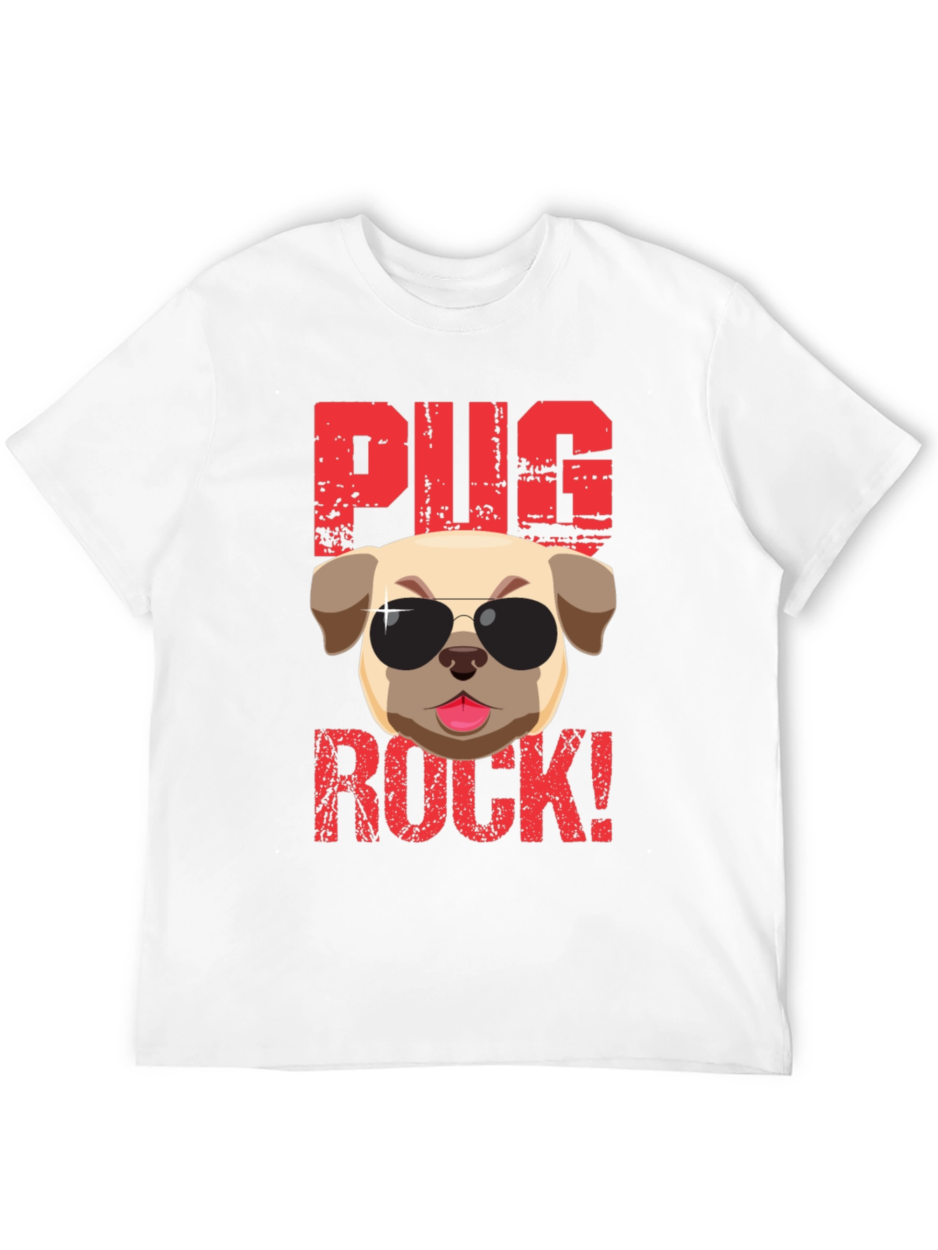Pug Rock T-Shirt - Cool Dog Tee