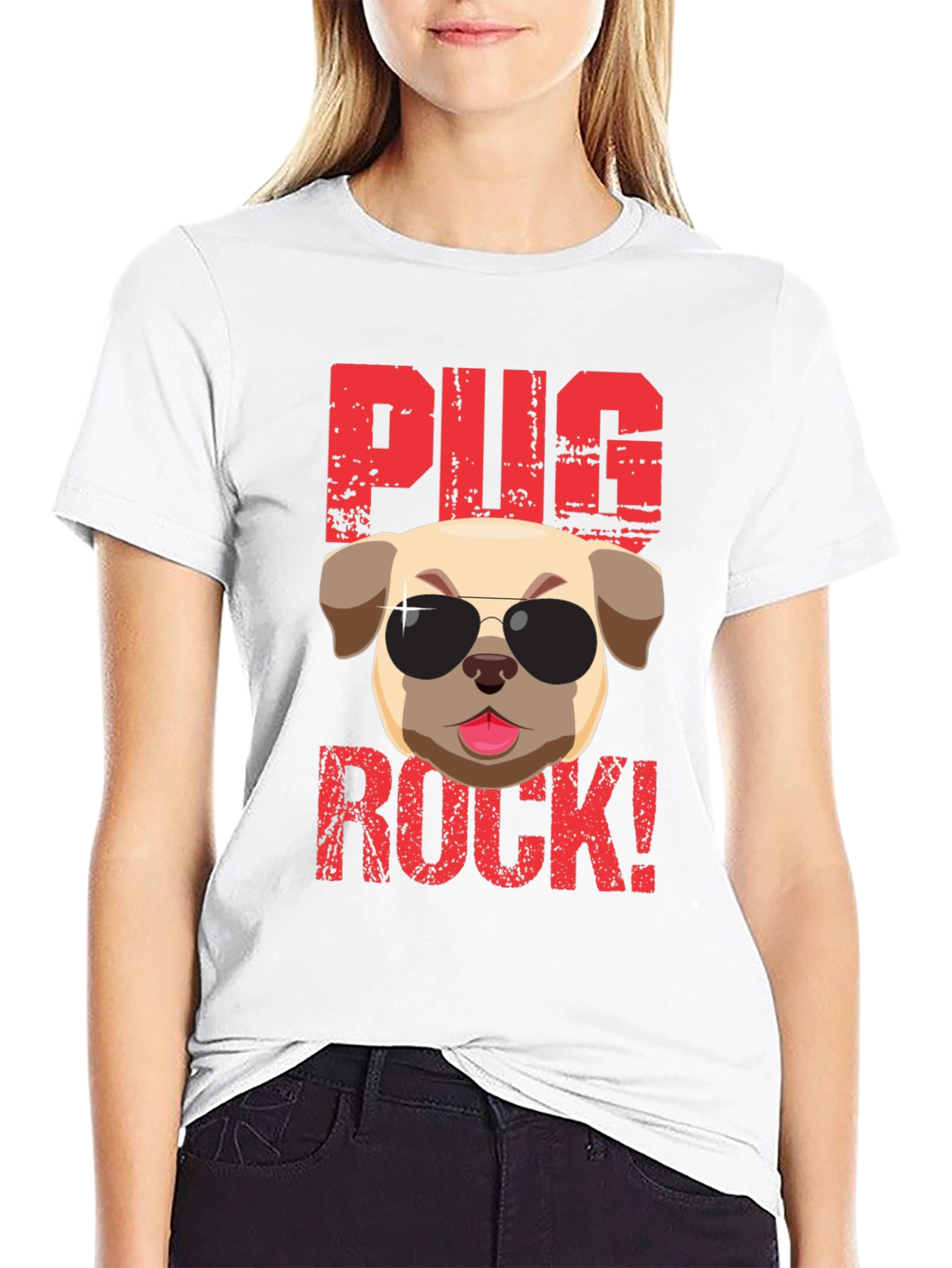 Pug Rock T-Shirt - Cool Dog Tee