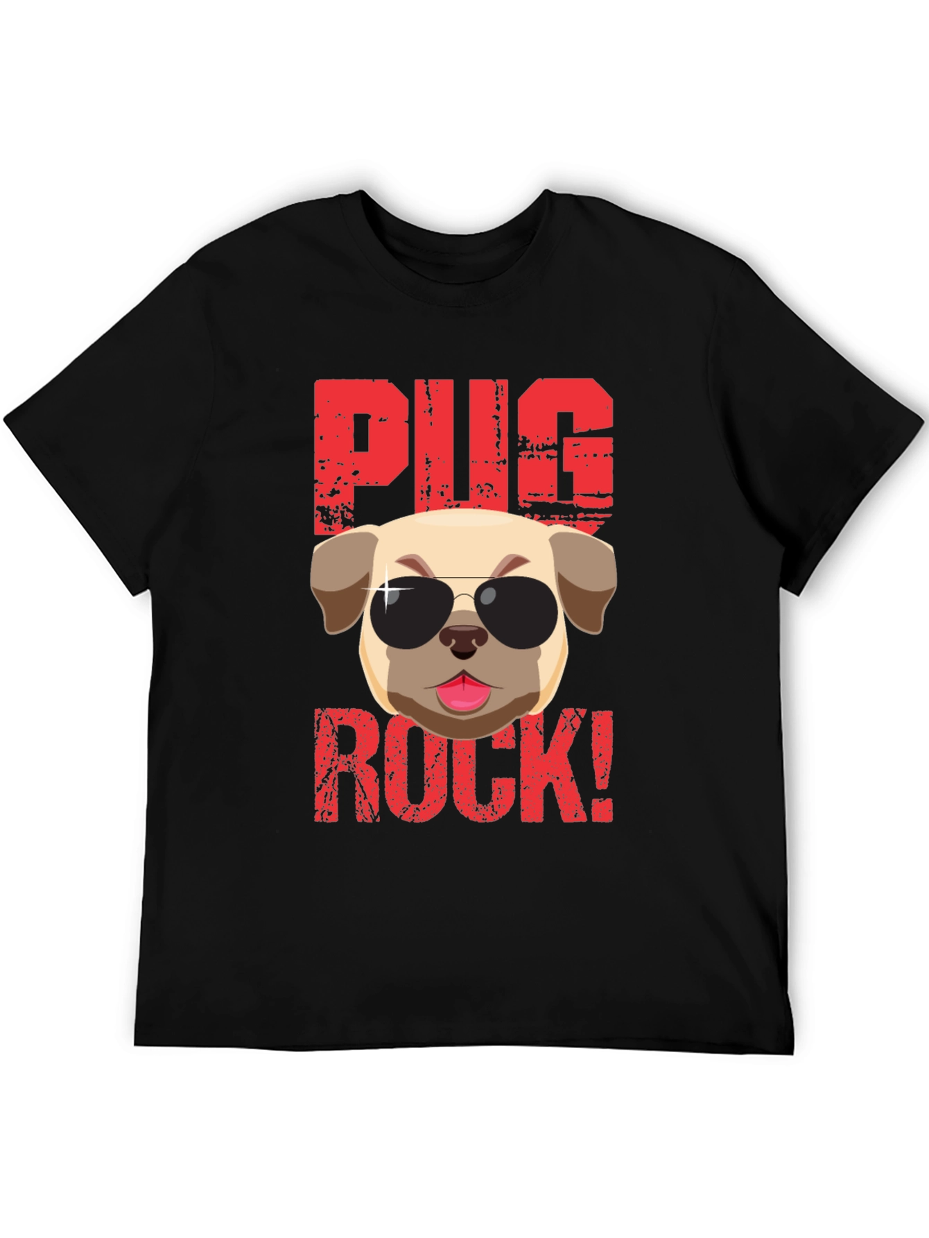 Pug Rock T-Shirt - Cool Dog Tee