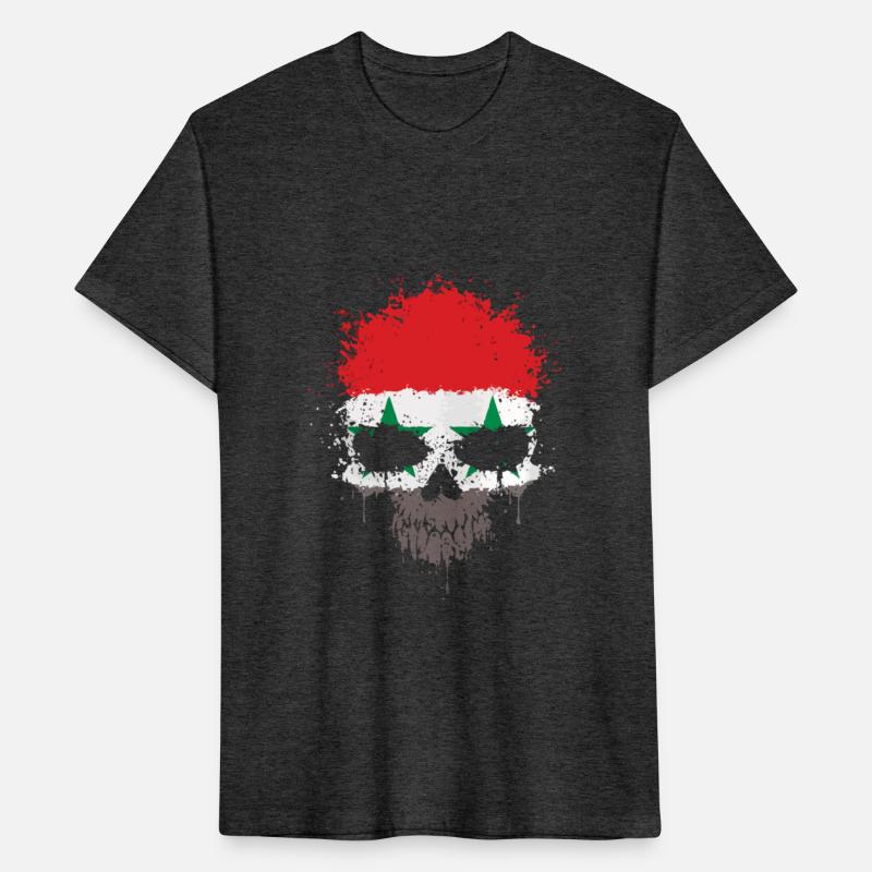 Chaotic Syrian Flag Splatter Skull You Want One