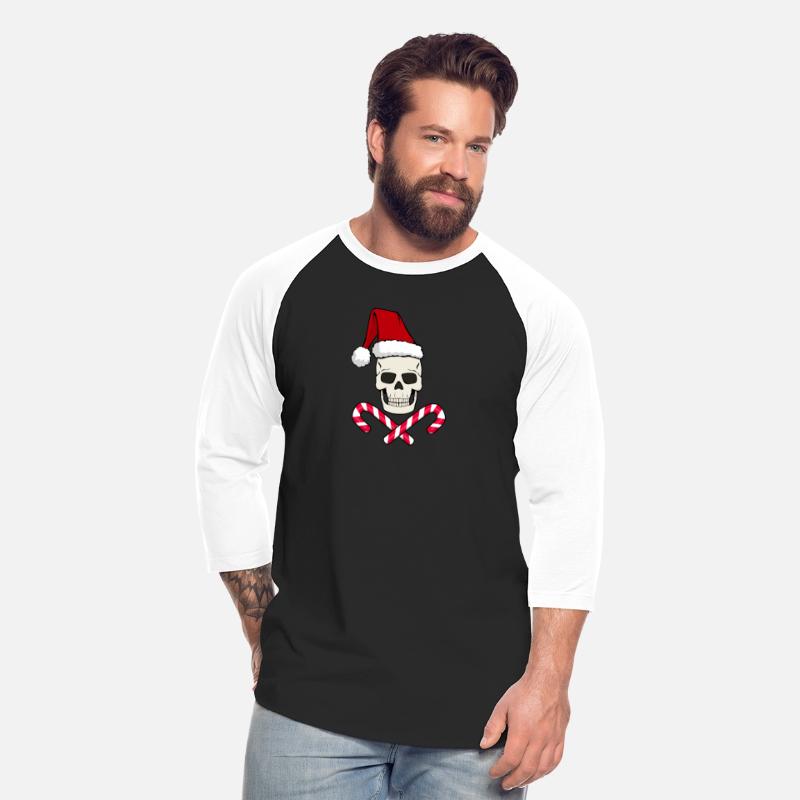CHRISTMAS SKULL WITH SANTA HAT AND CANDY CANE