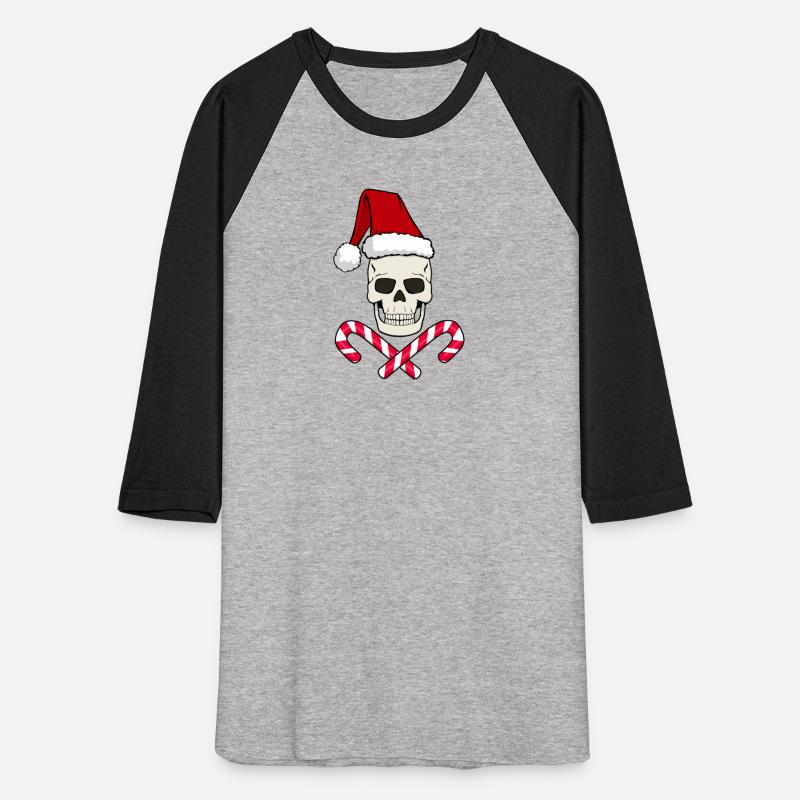 CHRISTMAS SKULL WITH SANTA HAT AND CANDY CANE
