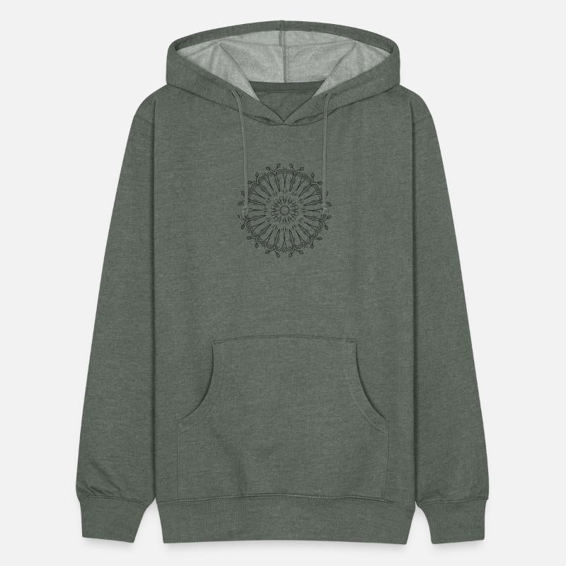 Circular pattern in form of mandala with flower