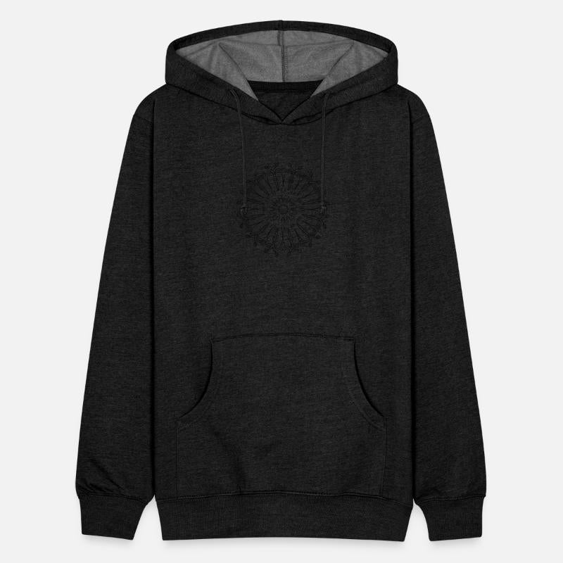 Circular pattern in form of mandala with flower