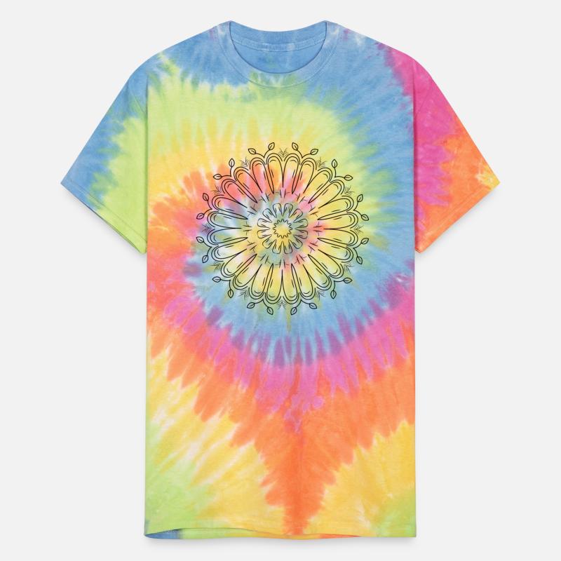 Circular pattern in form of mandala with flower