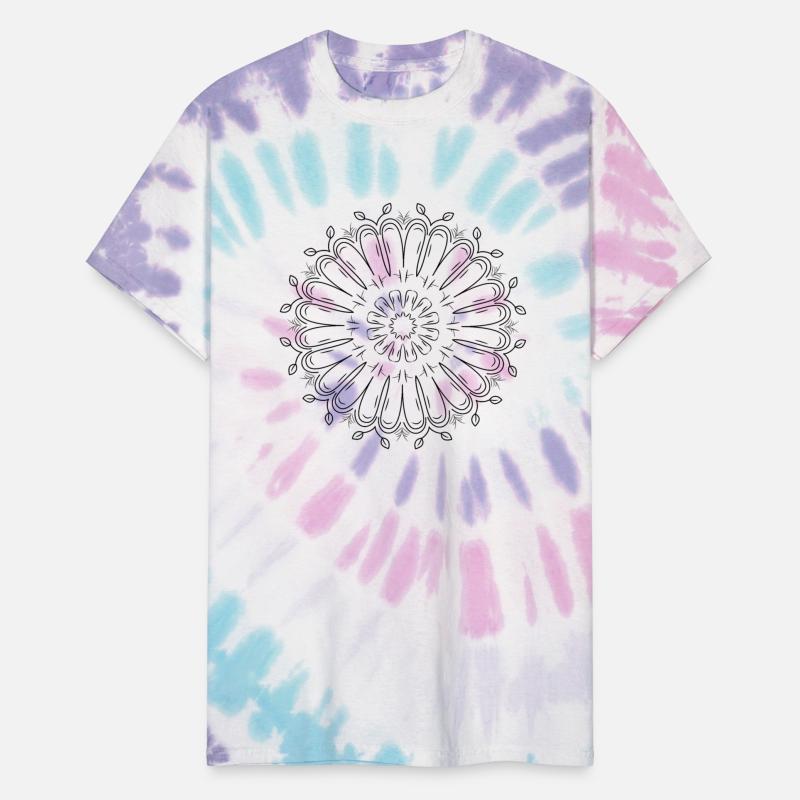Circular pattern in form of mandala with flower