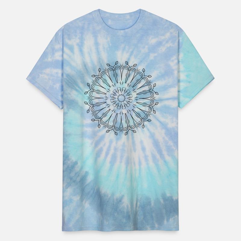 Circular pattern in form of mandala with flower