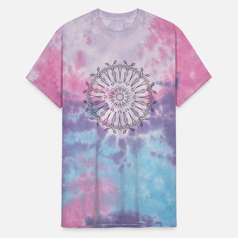 Circular pattern in form of mandala with flower