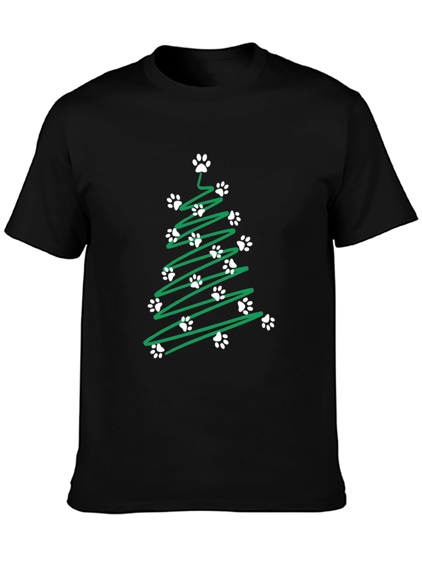 Paw Print Christmas Tree T-Shirt