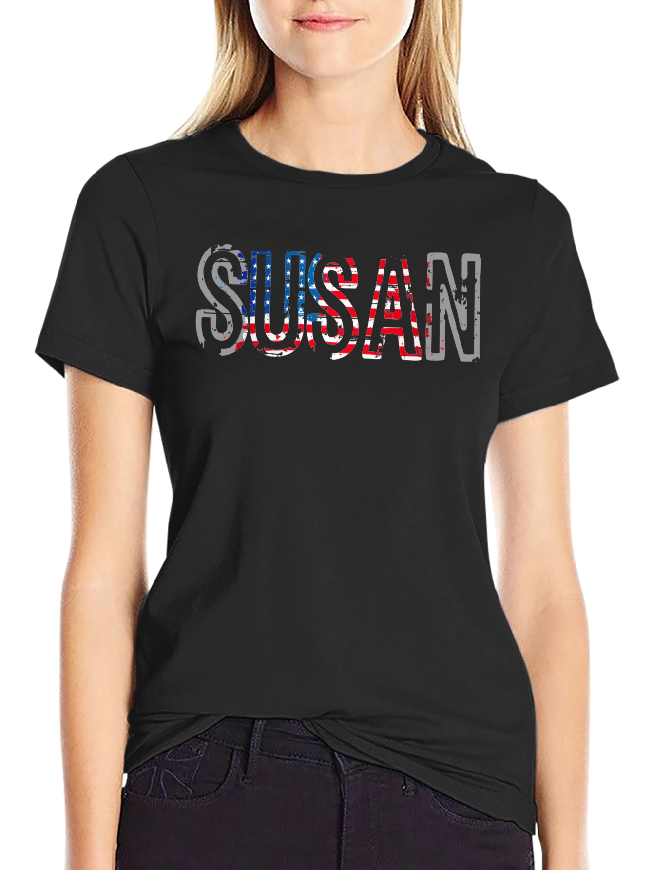 Susan Patriotic American Flag T-Shirt