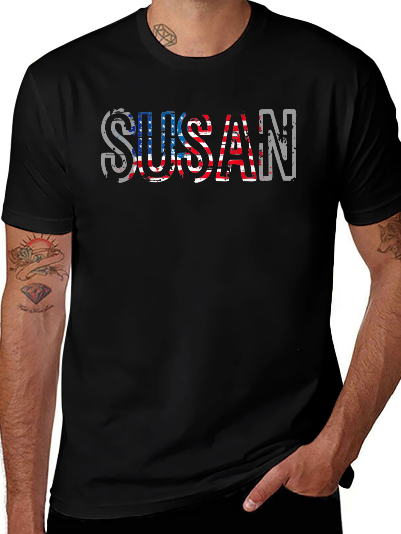 Susan Patriotic American Flag T-Shirt
