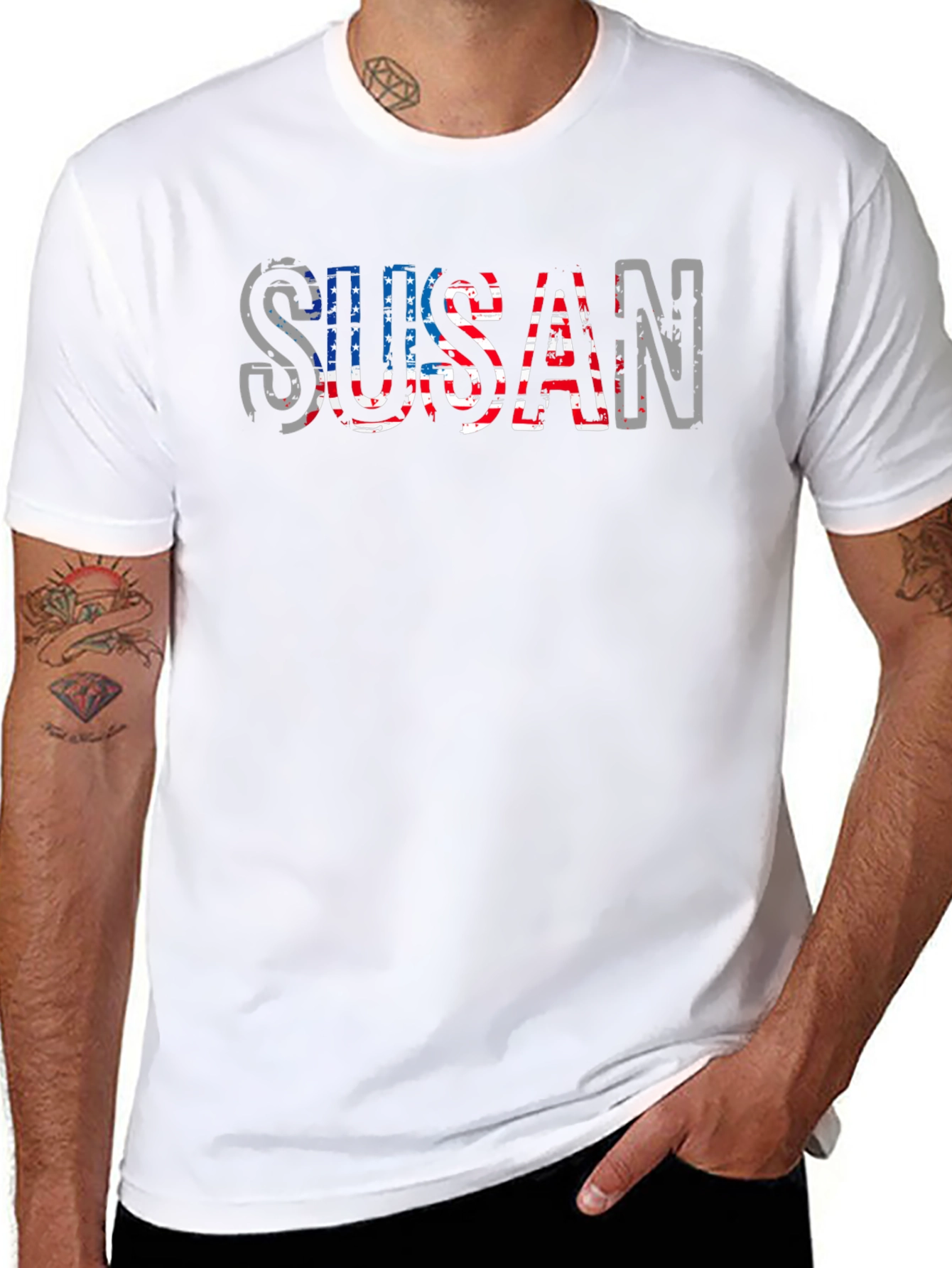 Susan Patriotic American Flag T-Shirt