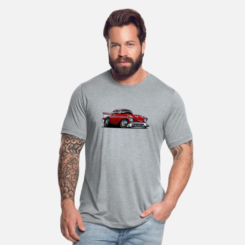 Classic American 57 Hot Rod Cartoon