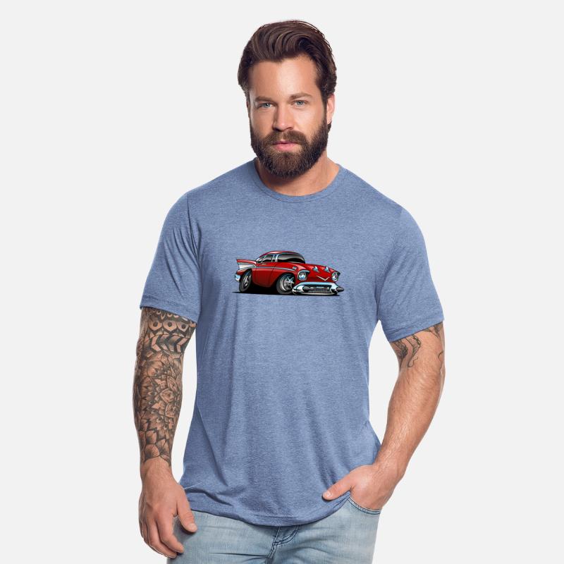 Classic American 57 Hot Rod Cartoon