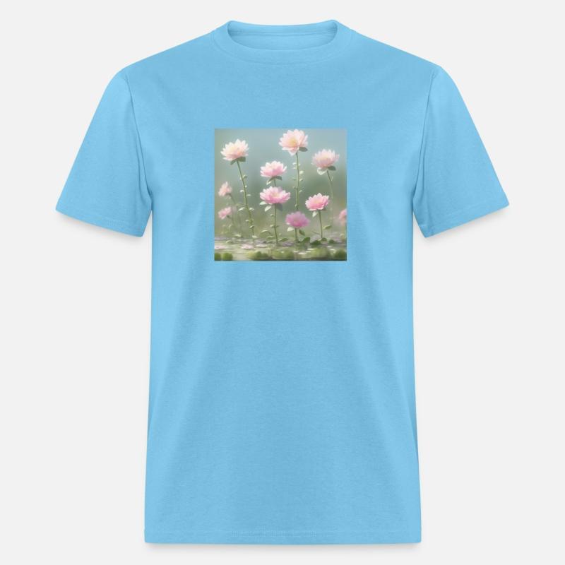 Closeup of Water Flowers in Impressionism Style