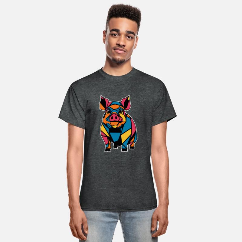 Colorful Geometric Farm Animal Graphic Pig