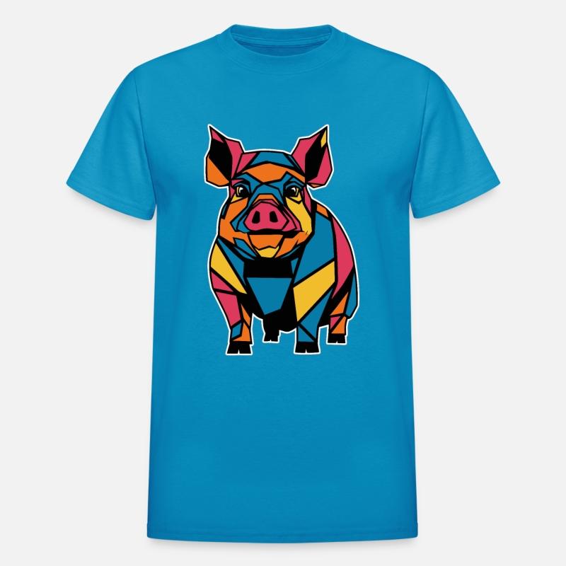 Colorful Geometric Farm Animal Graphic Pig