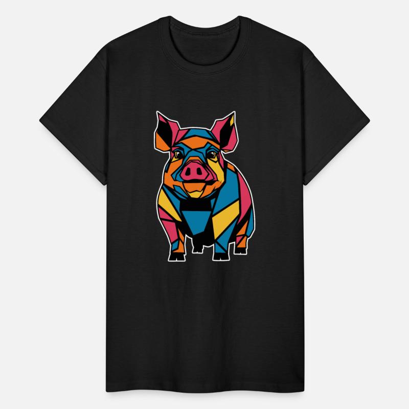 Colorful Geometric Farm Animal Graphic Pig