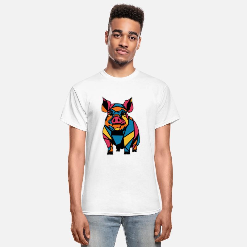 Colorful Geometric Farm Animal Graphic Pig