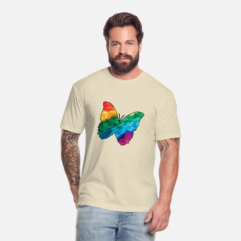 Colorful Rainbow Butterfly With Smoke And Fog