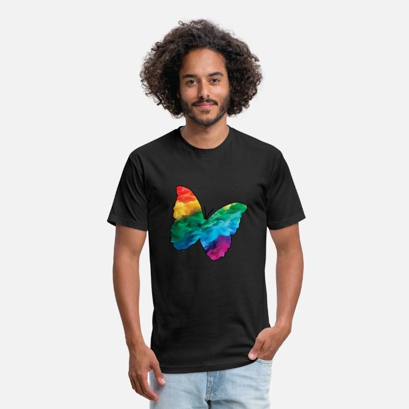 Colorful Rainbow Butterfly With Smoke And Fog