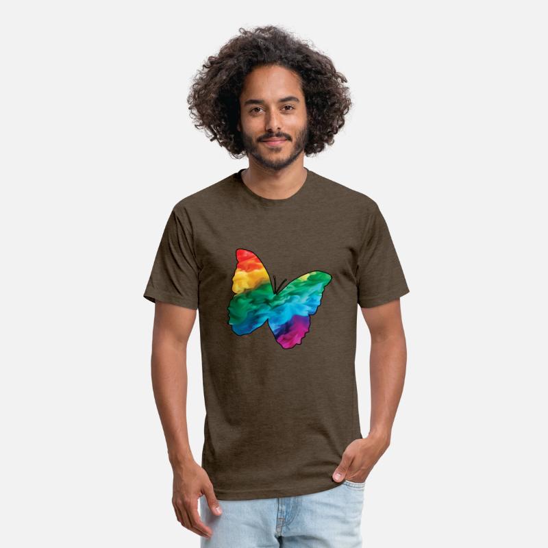 Colorful Rainbow Butterfly With Smoke And Fog