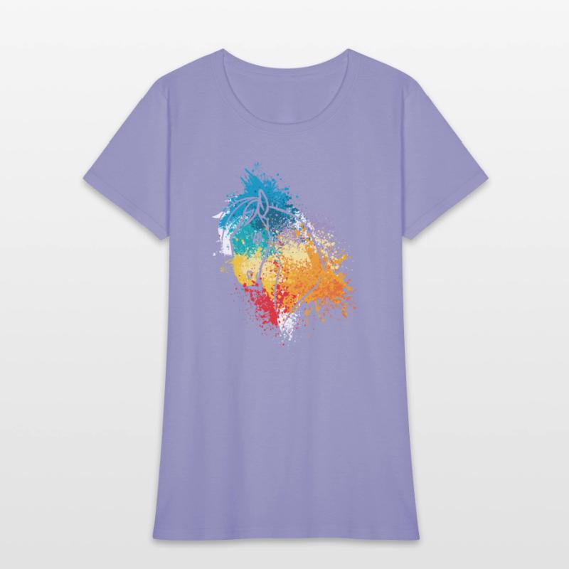 Colorful Splash Art Farm animals Horse pony head
