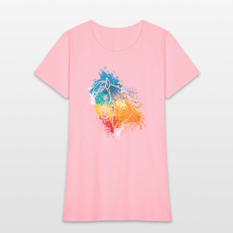Colorful Splash Art Farm animals Horse pony head