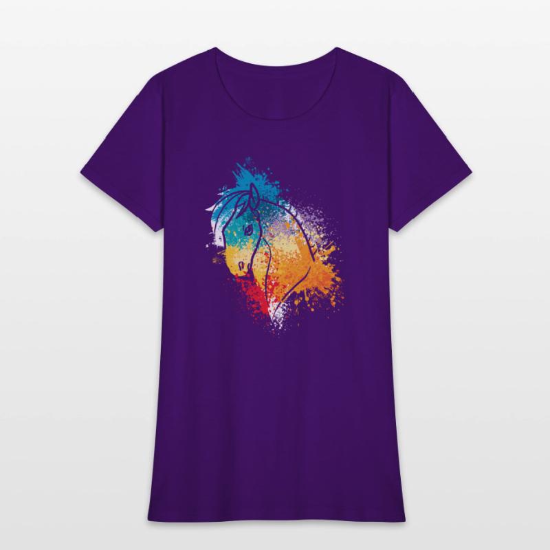 Colorful Splash Art Farm animals Horse pony head