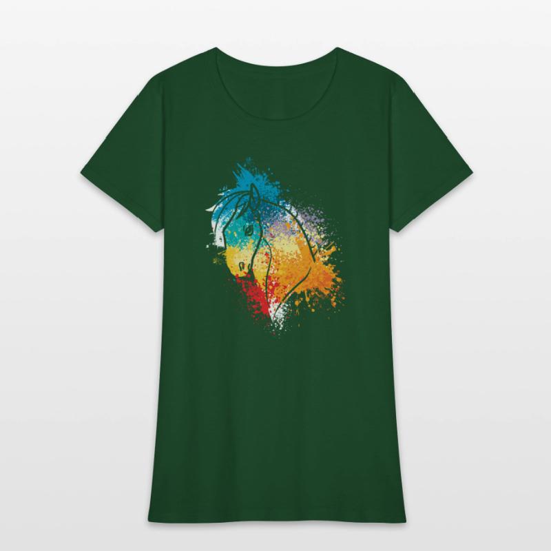 Colorful Splash Art Farm animals Horse pony head